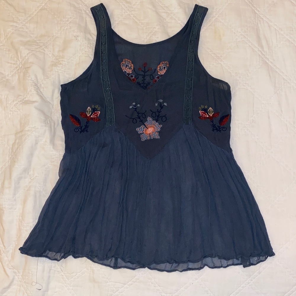 Free People Embroidered Top